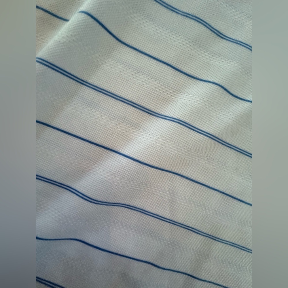 Nike Pro Golf Dri‎ Fit White and Blue Striped Polo - Picture 5 of 6